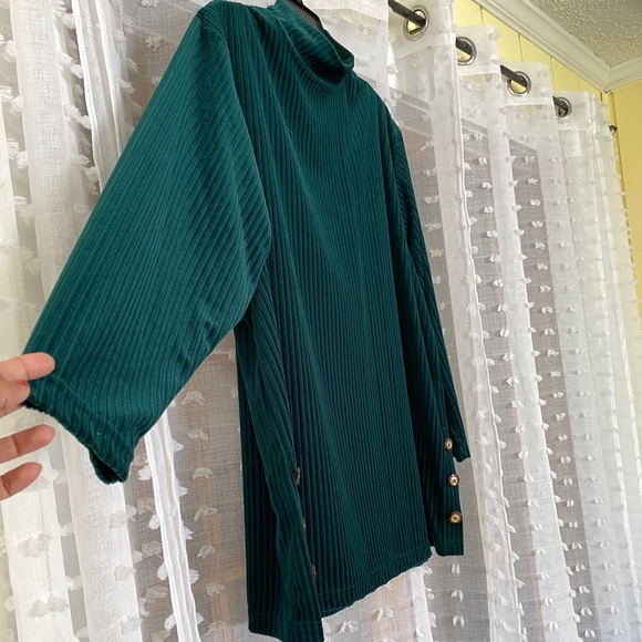 Dark emerald green DVF velvet tunic - Picture 4 of 6